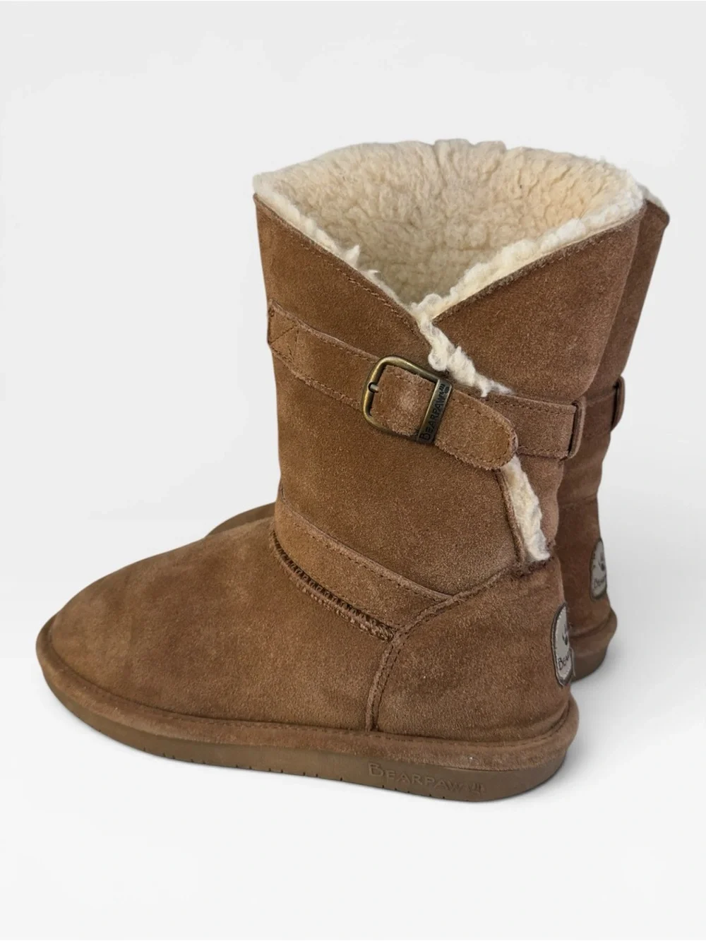 BearPaw Tatum Tan Brown Suede Winter Wool Blend Boots SIZE 7